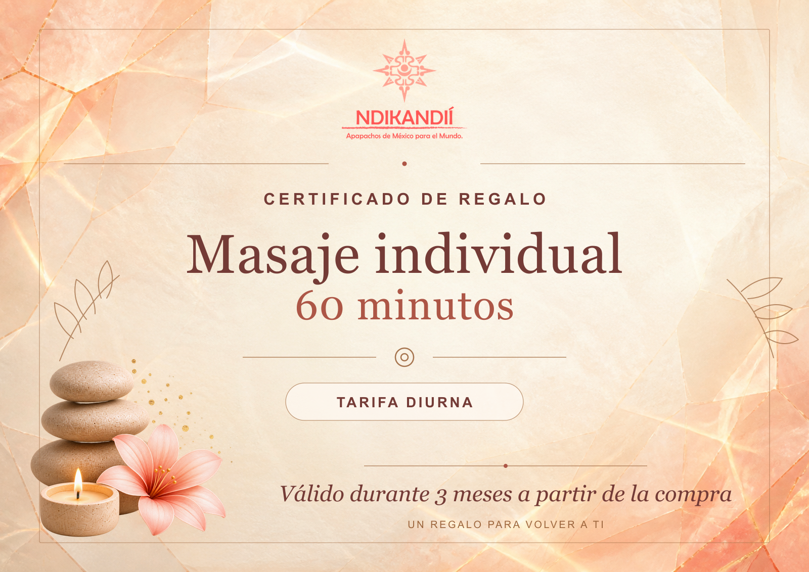 Certificados de Regalo 2 Certificado de regalo para masaje individual de 60 minutos, tarifa diurna